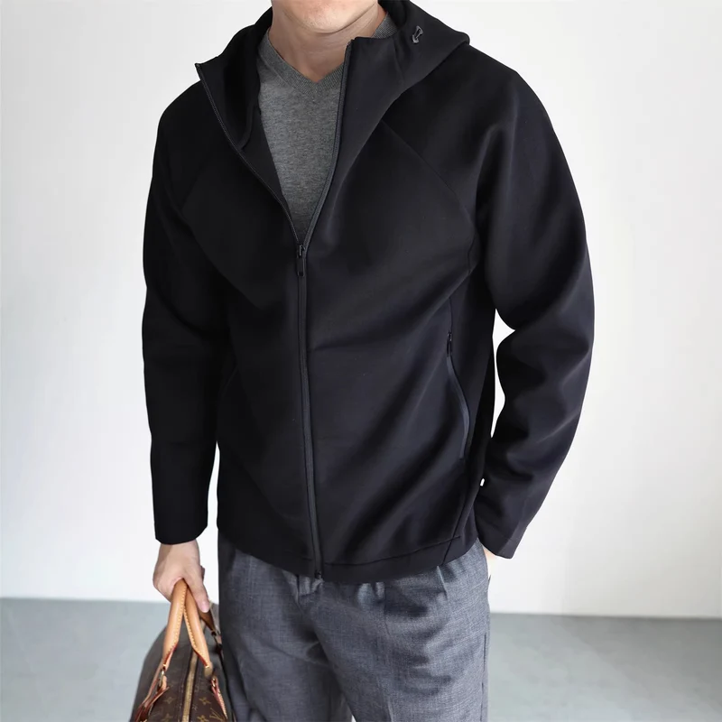 Herren Leichte Kapuzenjacke aus technischem Jersey mit verdecktem Reißverschluss Nord Taschen