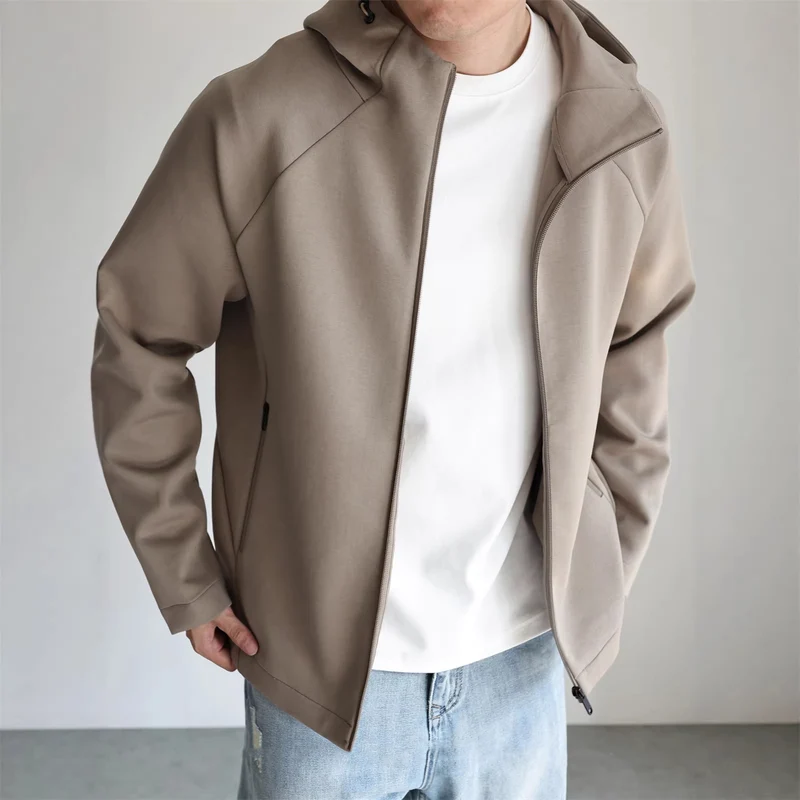 Herren Leichte Kapuzenjacke aus technischem Jersey mit verdecktem Reißverschluss Nord Taschen