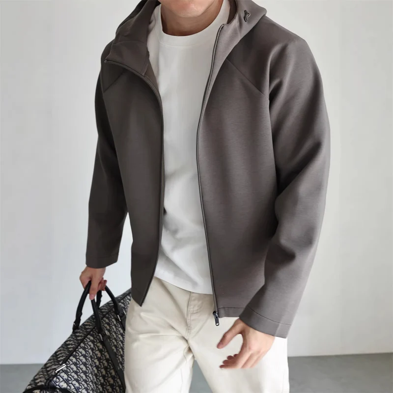 Herren Leichte Kapuzenjacke aus technischem Jersey mit verdecktem Reißverschluss Nord Taschen