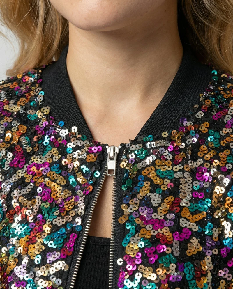 Damen Bomberjacke mit Pailletten - Vittorelli