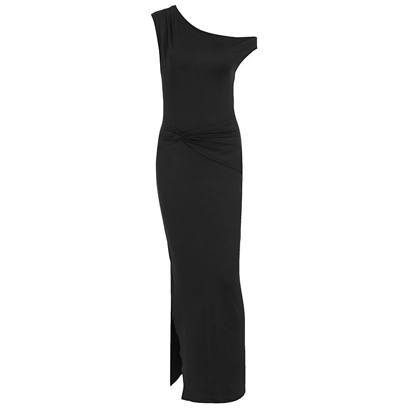 Damen Elegantes Maxikleid mit Off-Shoulder Design und dekorativer Raffung