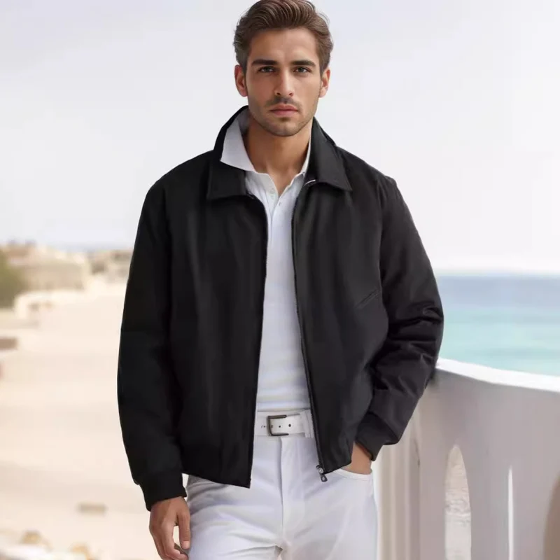 Herren Harrington-Jacke mit Reißverschluss, leicht gefüttert und Rippbündchen Nord Taschen
