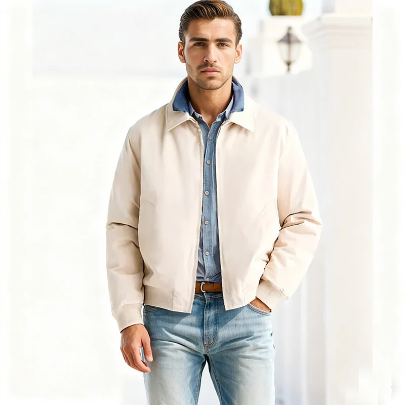 Herren Harrington-Jacke mit Reißverschluss, leicht gefüttert und Rippbündchen Nord Taschen