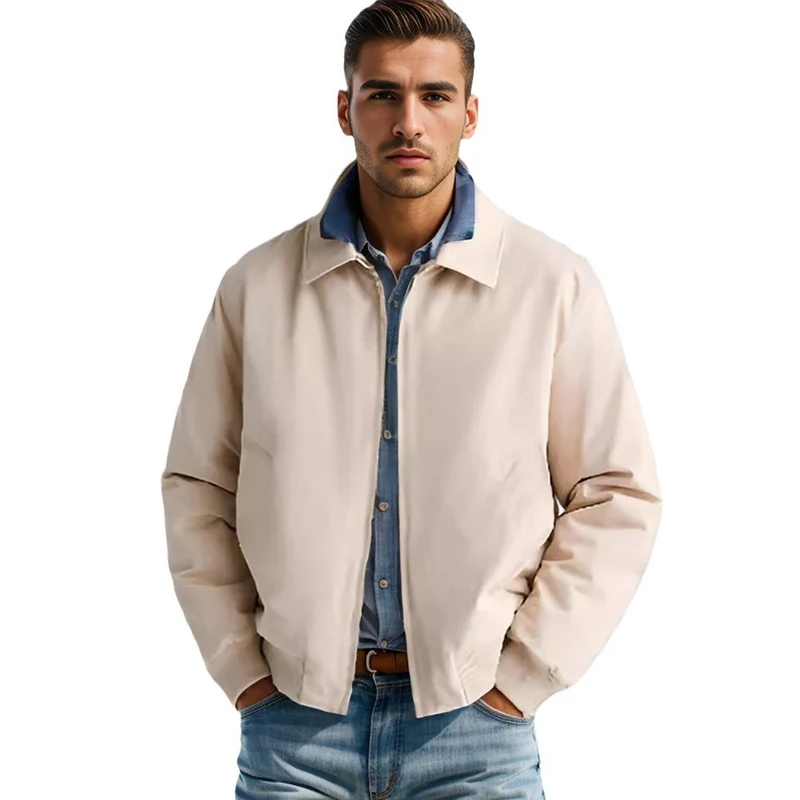Herren Harrington-Jacke mit Reißverschluss, leicht gefüttert und Rippbündchen Nord Taschen