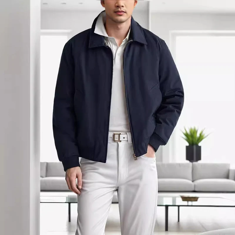 Herren Harrington-Jacke mit Reißverschluss, leicht gefüttert und Rippbündchen Nord Taschen