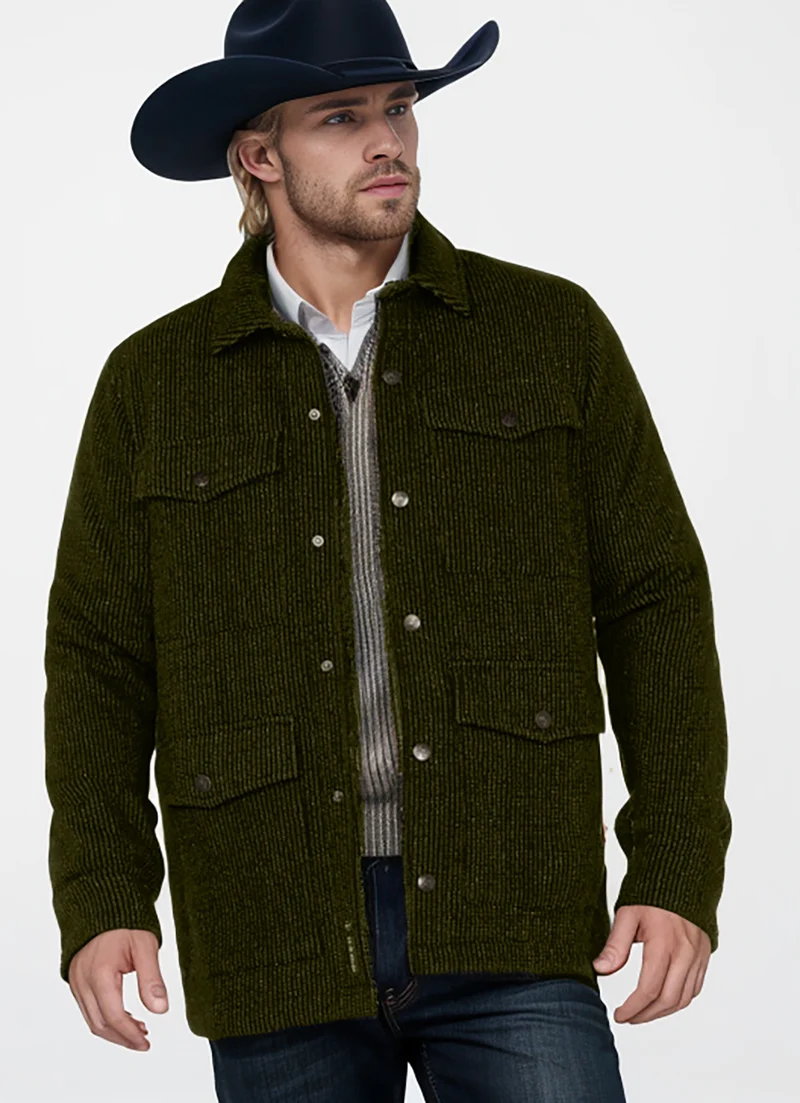 Herren Gerippte Cordjacke mit Pattentaschen und Hemdkragen Nord Taschen