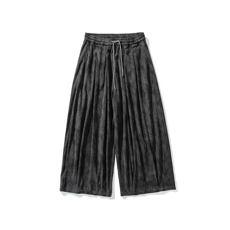 Herren Weite Cord-Loungehose mit Kellerfalten, elastischem Bund und Ballonbeinschnitt Nord Taschen