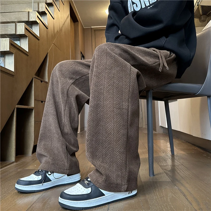 Herren Weit geschnittene Strickhose im Zopfstrick-Lounge-Style Nord Taschen