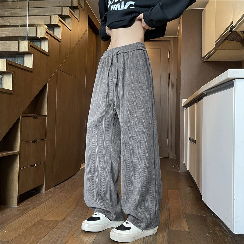 Herren Weit geschnittene Strickhose im Zopfstrick-Lounge-Style Nord Taschen