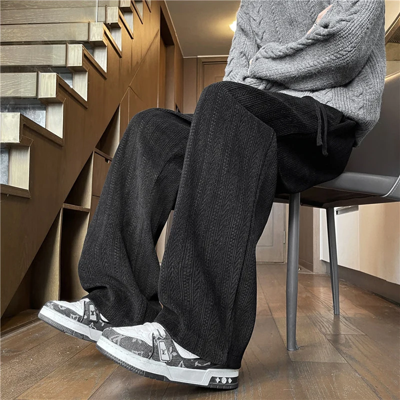 Herren Weit geschnittene Strickhose im Zopfstrick-Lounge-Style Nord Taschen