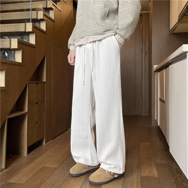 Herren Weit geschnittene Strickhose im Zopfstrick-Lounge-Style Nord Taschen