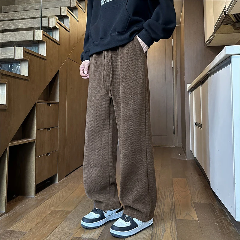Herren Weit geschnittene Strickhose im Zopfstrick-Lounge-Style Nord Taschen