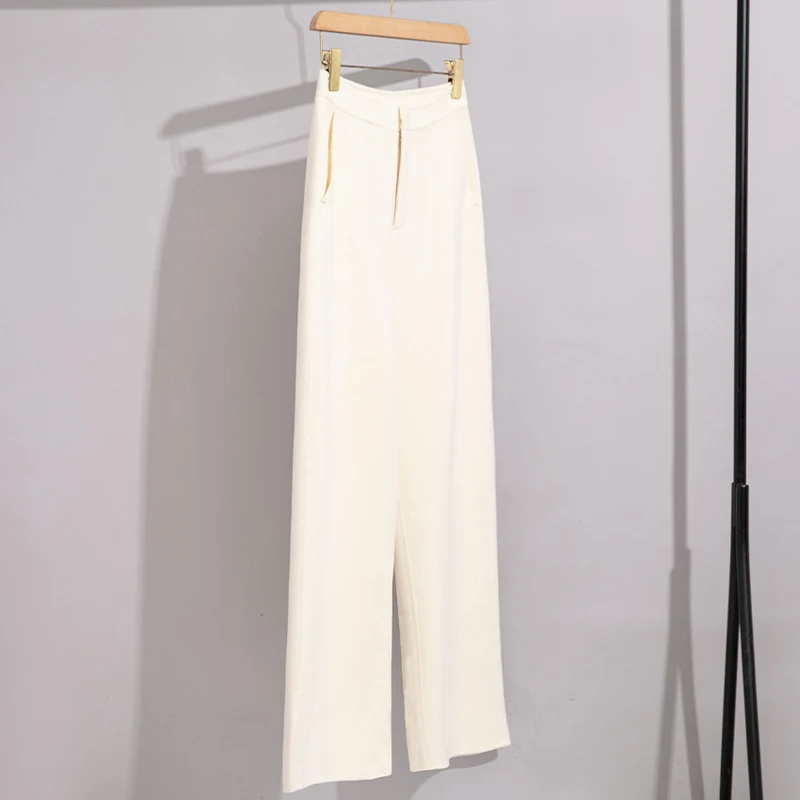 Damen High-Waist Palazzo-Hose mit weitem Bein und schlichter Bundverarbeitung Nord Taschen