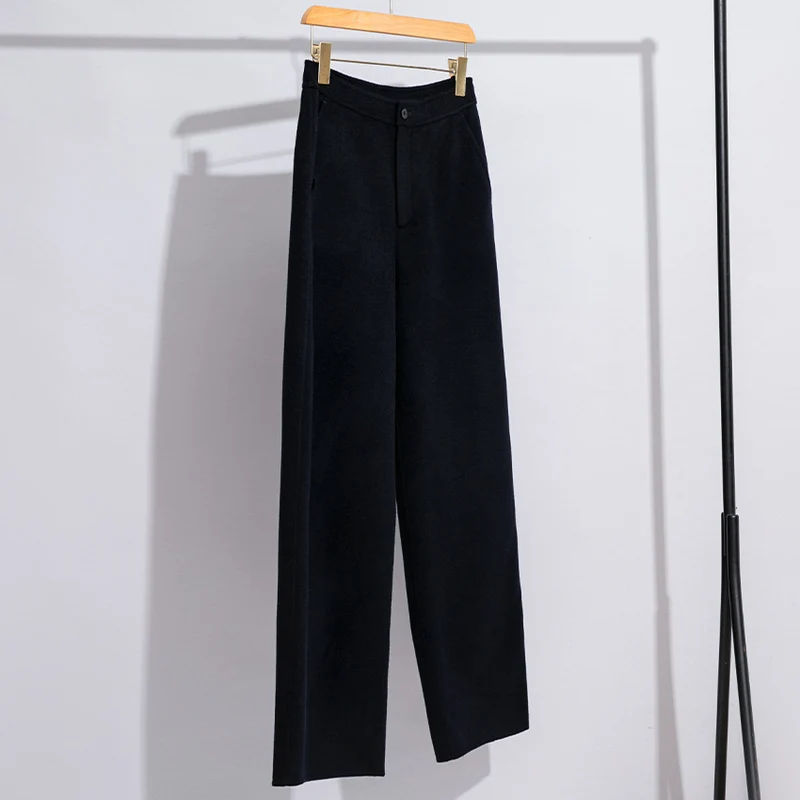 Damen High-Waist Palazzo-Hose mit weitem Bein und schlichter Bundverarbeitung Nord Taschen