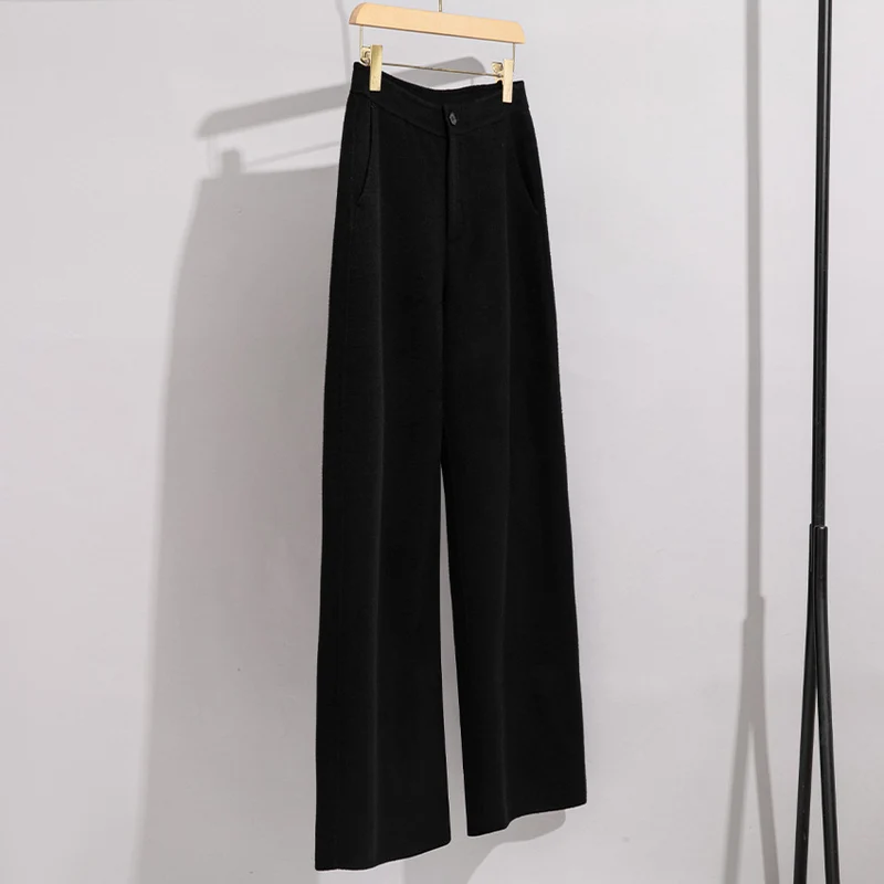 Damen High-Waist Palazzo-Hose mit weitem Bein und schlichter Bundverarbeitung Nord Taschen
