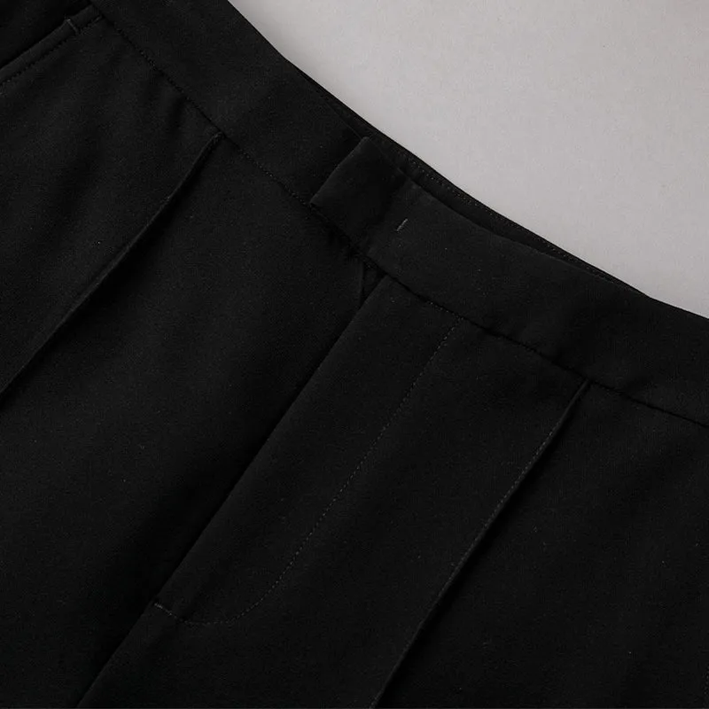 Damen High-Waist-Hose mit weitem Schlag und Bügelfalte Nord Taschen