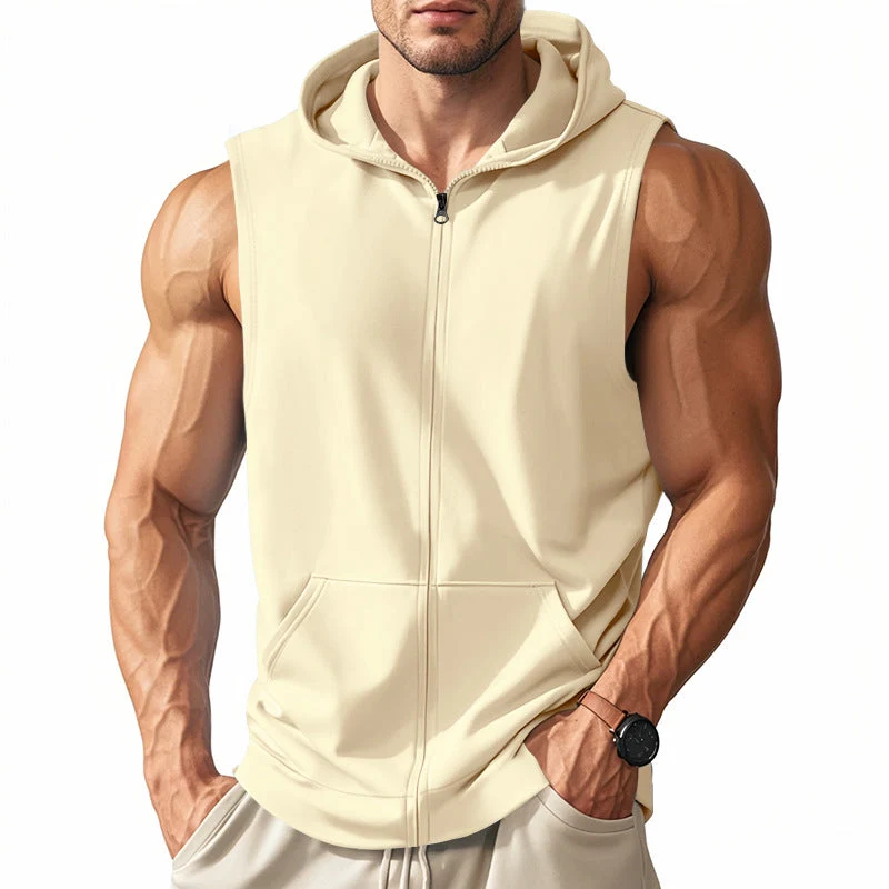 Herren ärmelloses Kapuzenshirt aus atmungsaktivem Material