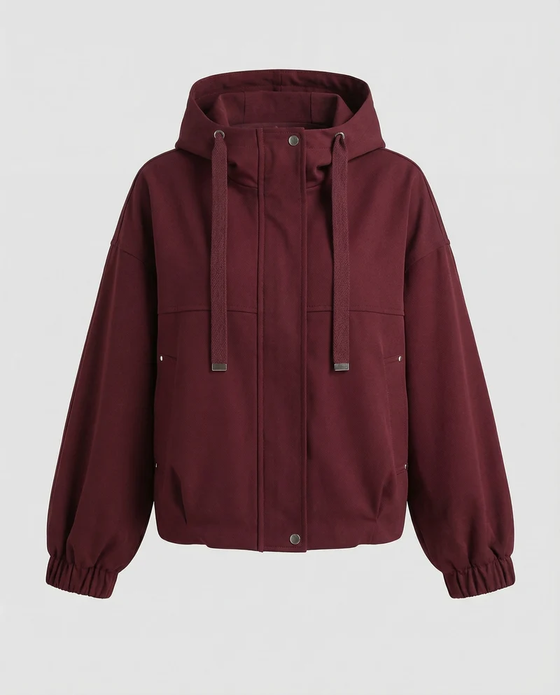 Damen Kapuzenjacke Oversize Reißverschluss - Vittorelli