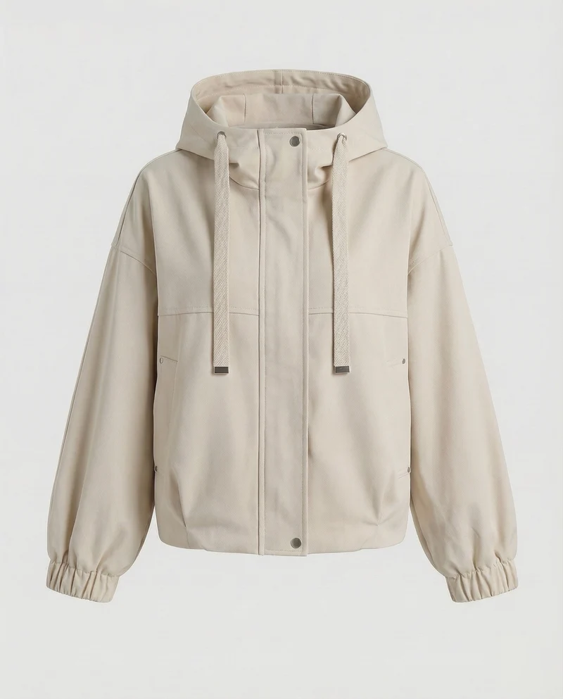 Damen Kapuzenjacke Oversize Reißverschluss - Vittorelli