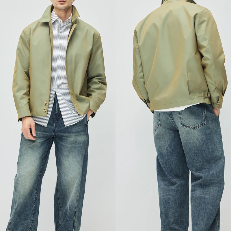 Herren Kurzjacke im modernen Harrington‑Stil mit Stehkragen und verdecktem Reißverschluss Nord Taschen