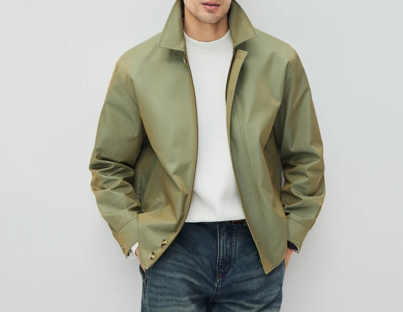 Herren Kurzjacke im modernen Harrington‑Stil mit Stehkragen und verdecktem Reißverschluss Nord Taschen