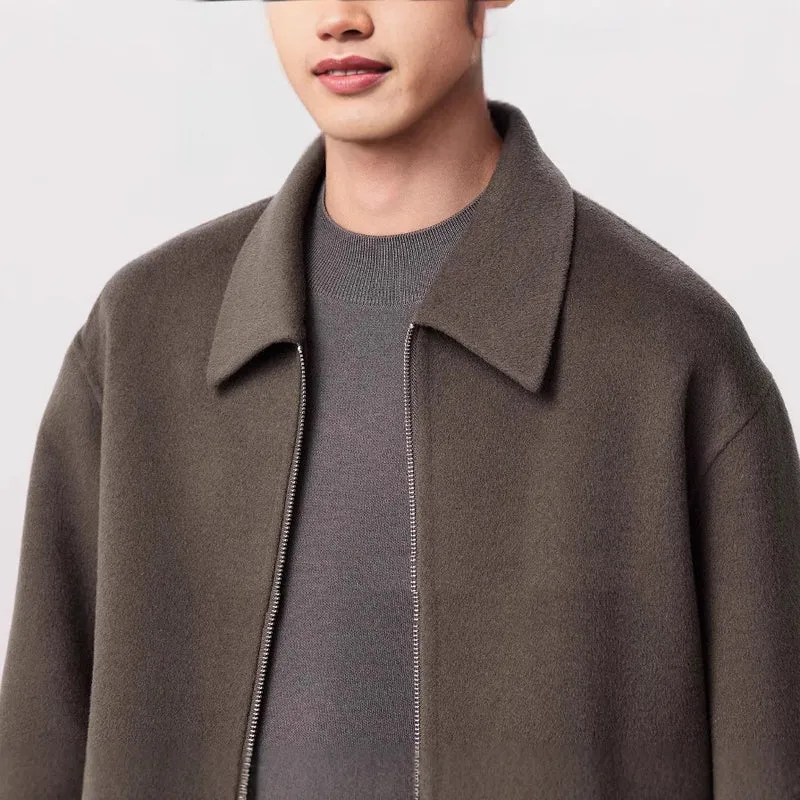 Herren Kurzjacke aus Wollmix mit Reißverschluss und Hemdkragen Nord Taschen