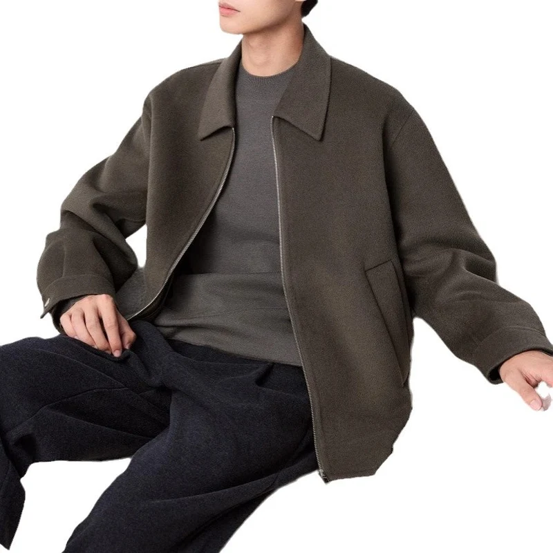 Herren Kurzjacke aus Wollmix mit Reißverschluss und Hemdkragen Nord Taschen