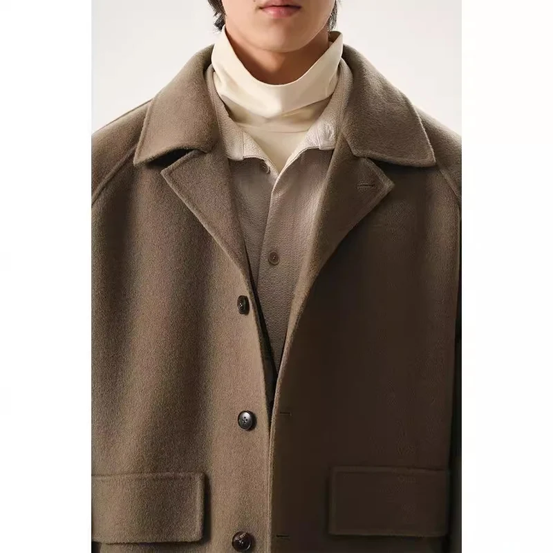 Herren Kurzjacke aus Wollmix im Oversized-Schnitt mit Umschlagkragen Nord Taschen