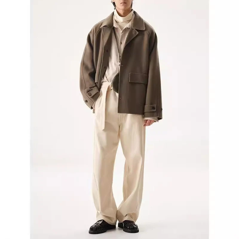 Herren Kurzjacke aus Wollmix im Oversized-Schnitt mit Umschlagkragen Nord Taschen