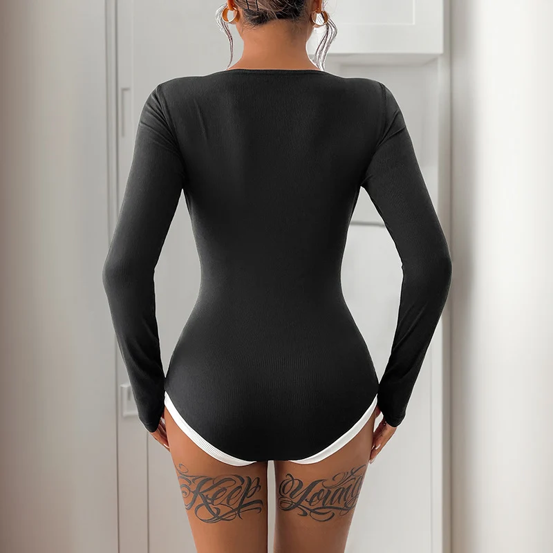 Damen Eleganter Langarm-Bodysuit Nord Taschen