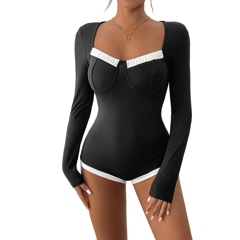 Damen Eleganter Langarm-Bodysuit Nord Taschen