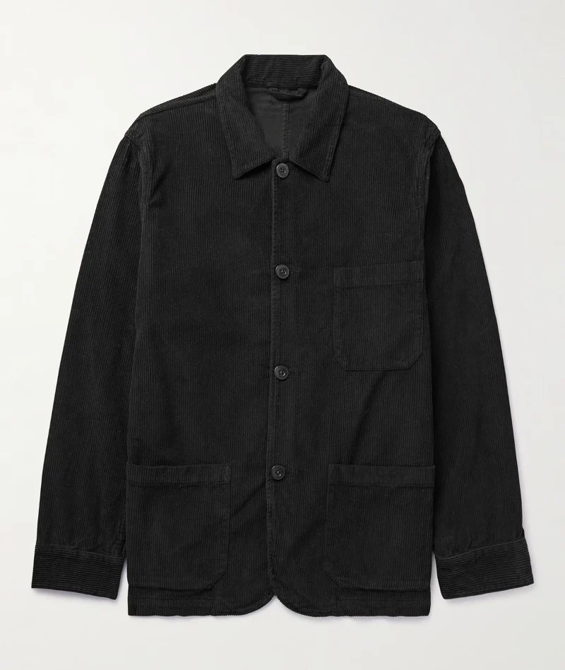 Herren Cord-Workerjacke mit Hemdkragen und aufgesetzten Taschen Nord Taschen