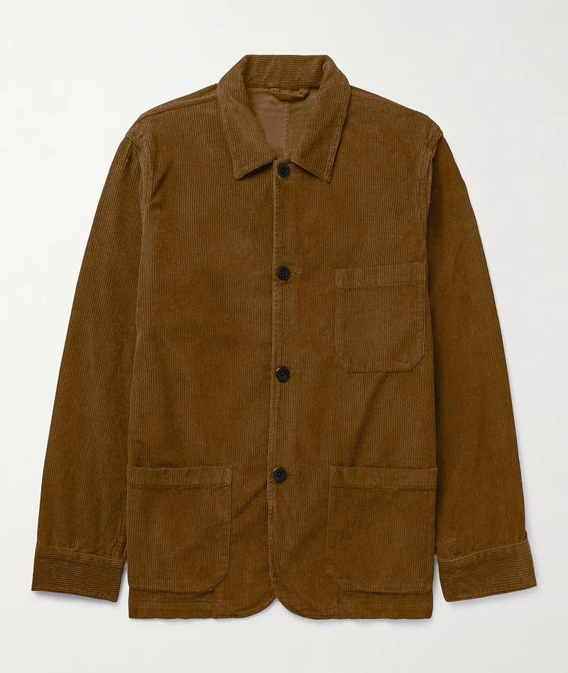 Herren Cord-Workerjacke mit Hemdkragen und aufgesetzten Taschen Nord Taschen