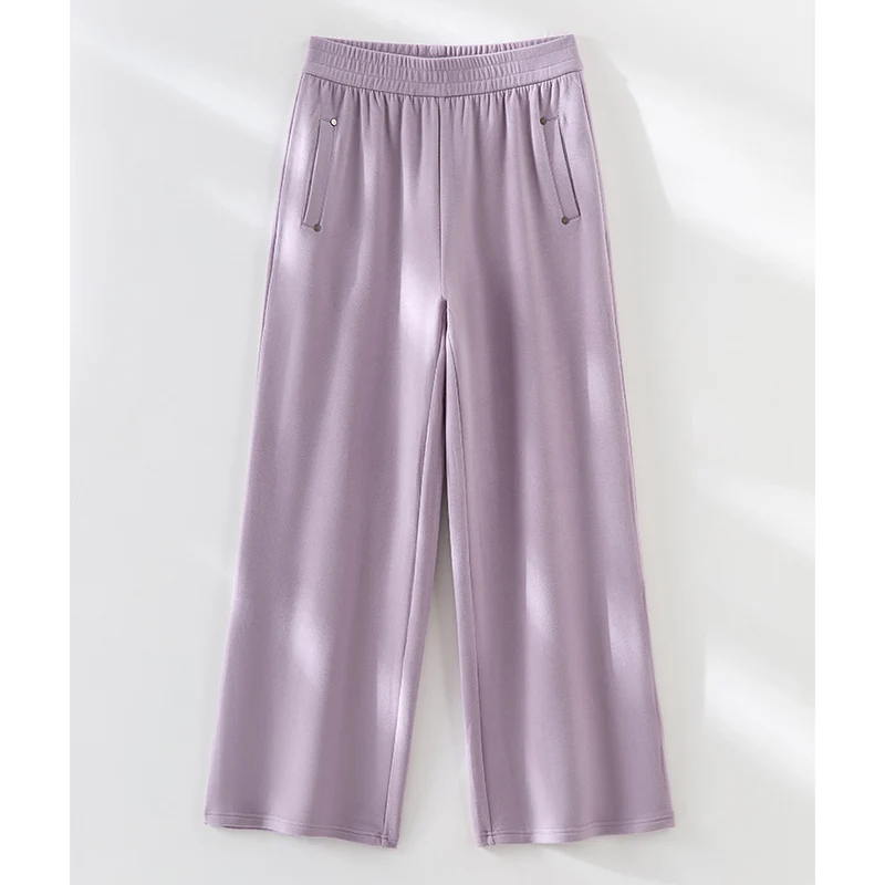 Damen Weite Satin-Hose mit hohem Elastikbund und fließender Drapierung Nord Taschen