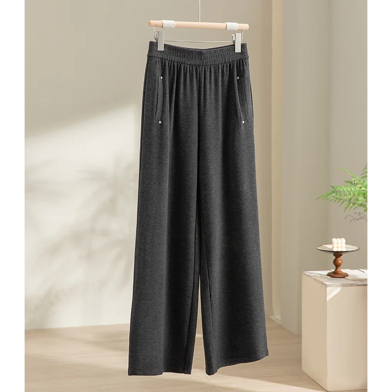 Damen Weite Satin-Hose mit hohem Elastikbund und fließender Drapierung Nord Taschen