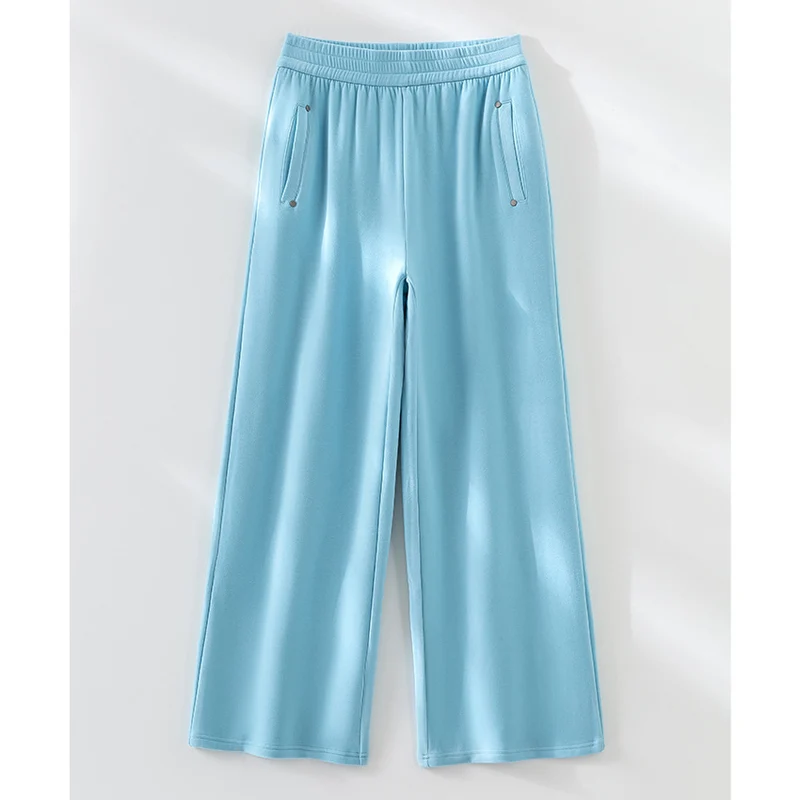 Damen Weite Satin-Hose mit hohem Elastikbund und fließender Drapierung Nord Taschen