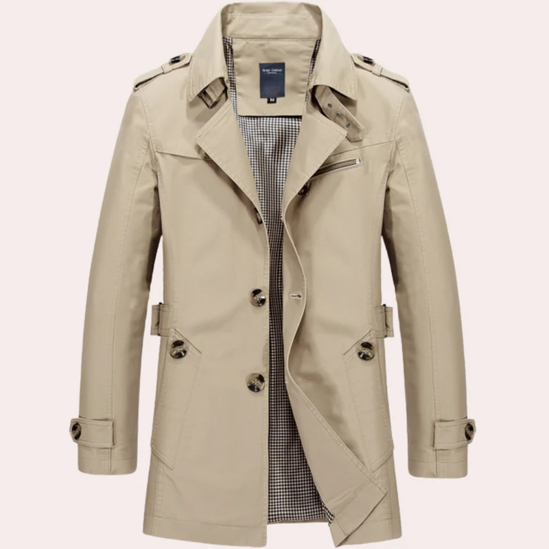 Herren Stilvoller Trenchcoat - Wasserdicht & Winddicht