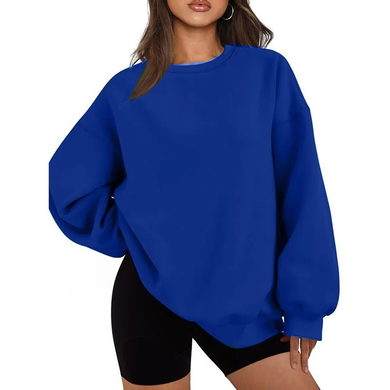 Damen Oversized Sweatshirt mit Rundhalsausschnitt, extraweichem French‑Terry und überschnittener Schulter Nord Taschen