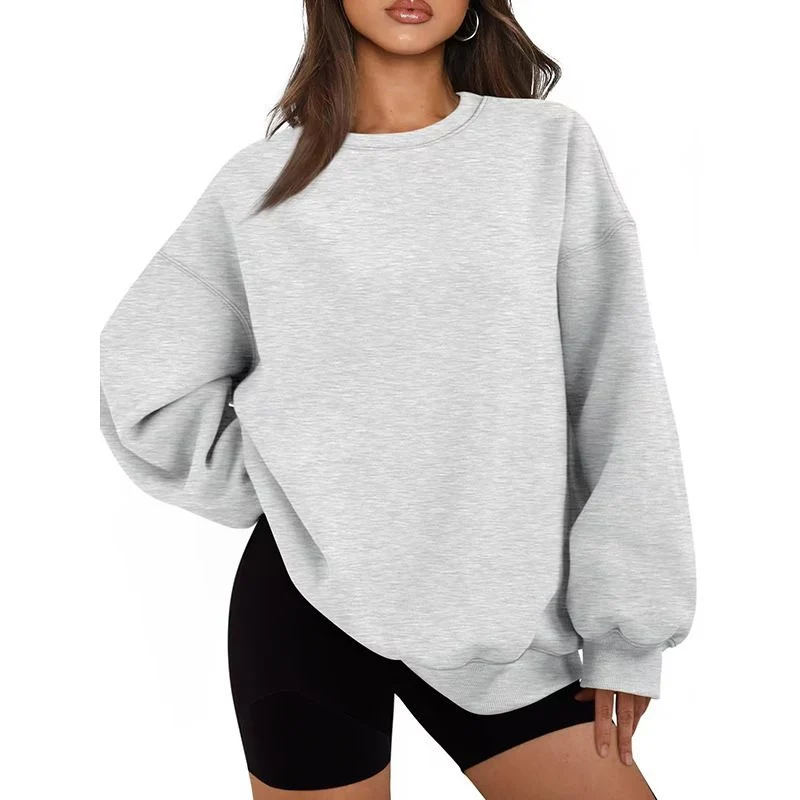 Damen Oversized Sweatshirt mit Rundhalsausschnitt, extraweichem French‑Terry und überschnittener Schulter Nord Taschen