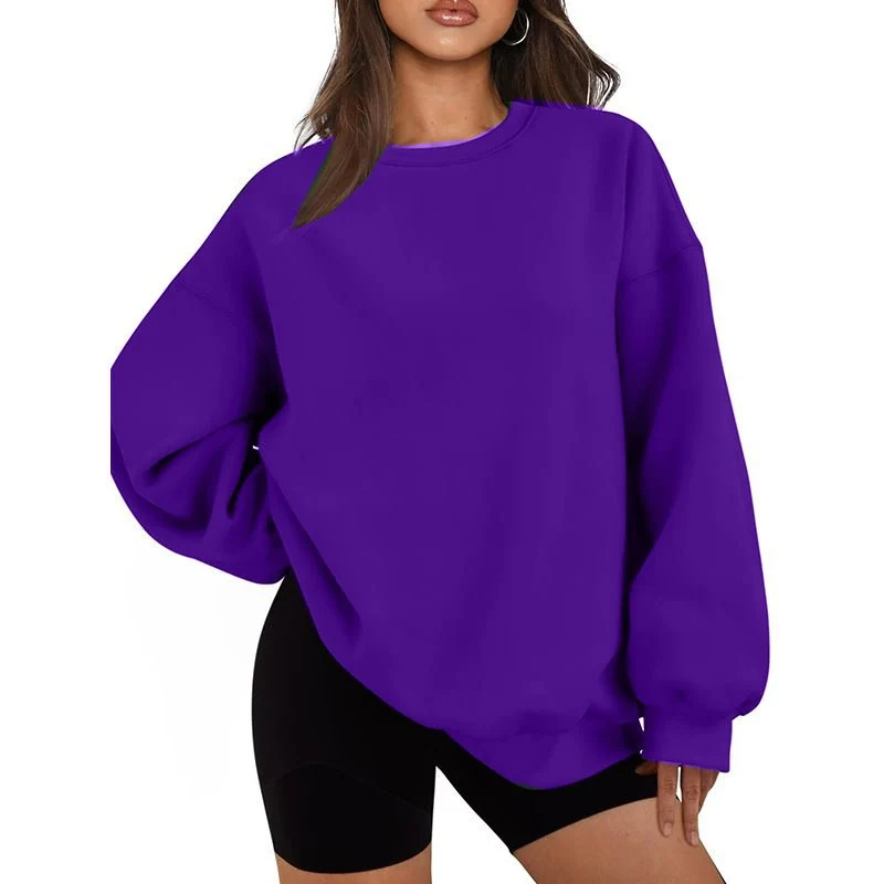 Damen Oversized Sweatshirt mit Rundhalsausschnitt, extraweichem French‑Terry und überschnittener Schulter Nord Taschen