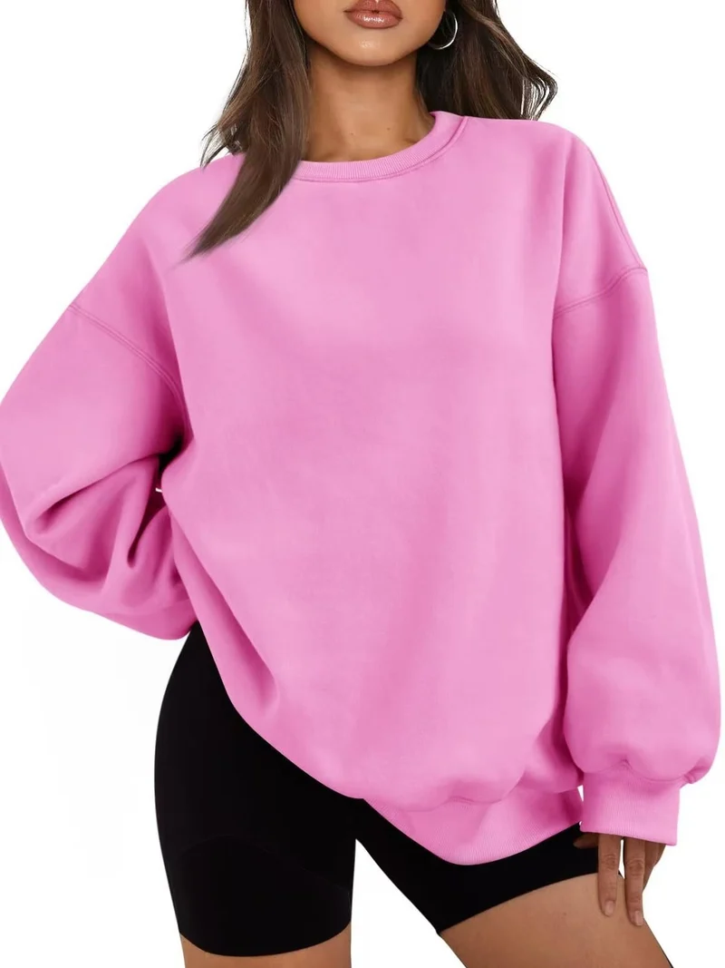 Damen Oversized Sweatshirt mit Rundhalsausschnitt, extraweichem French‑Terry und überschnittener Schulter Nord Taschen