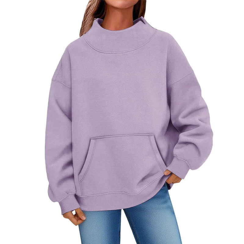 Damen Oversized Hoodie mit Stehkragen und Kängurutasche Nord Taschen