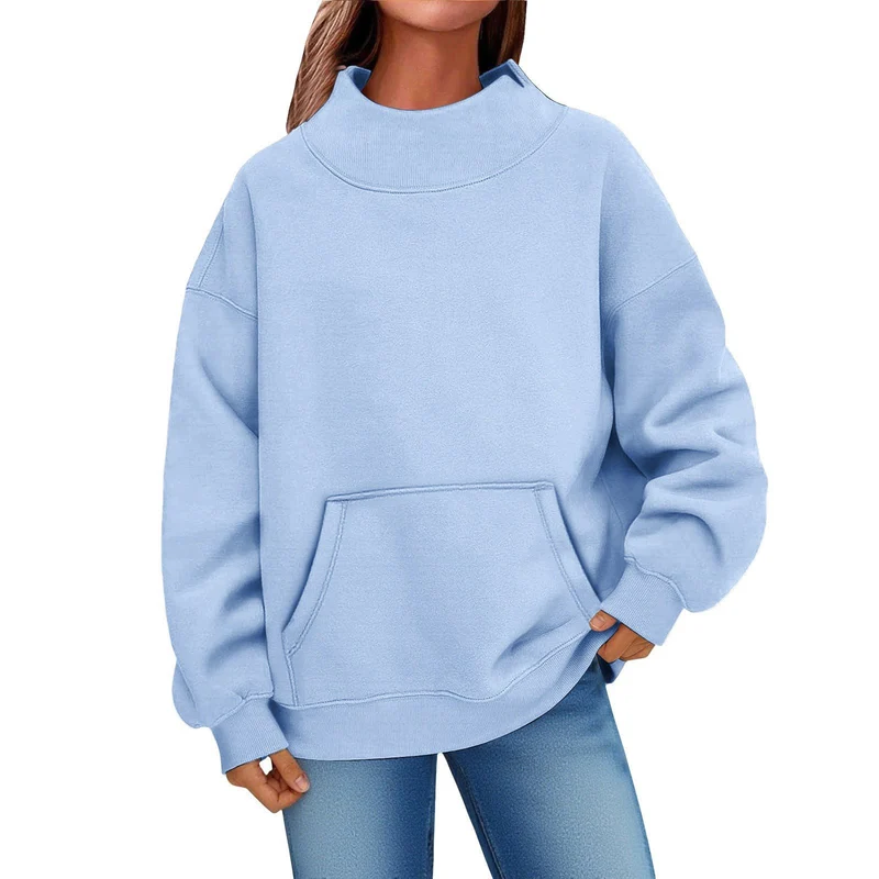 Damen Oversized Hoodie mit Stehkragen und Kängurutasche Nord Taschen