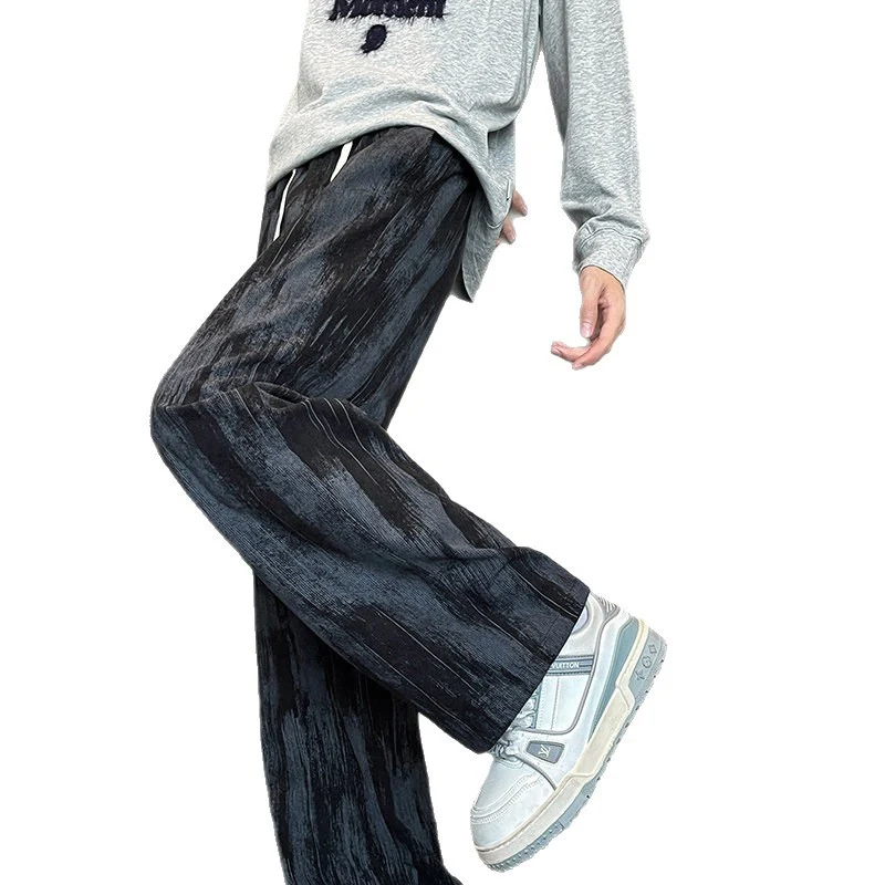 Herren Weit geschnittene Loungehose mit Marmorprint aus strukturiertem Jersey Nord Taschen