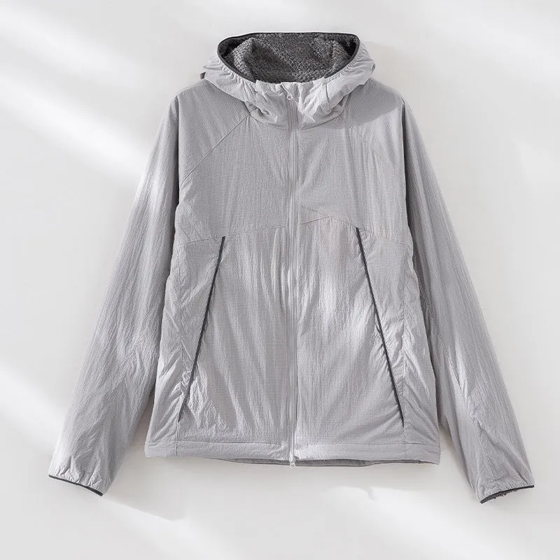 Herren leichte wind- und wasserabweisende Kapuzenjacke mit Fleece‑Innenfutter und Frontreißverschluss Nord Taschen
