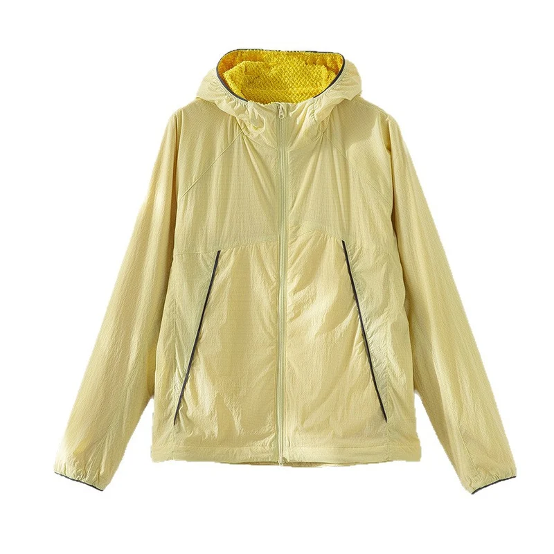 Herren leichte wind- und wasserabweisende Kapuzenjacke mit Fleece‑Innenfutter und Frontreißverschluss Nord Taschen