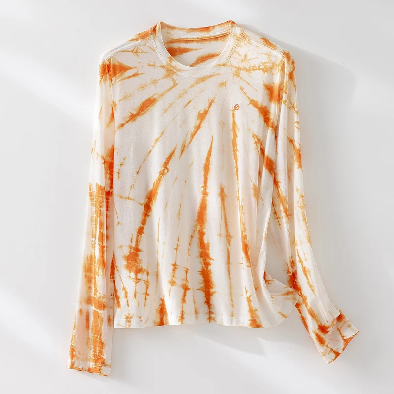 Herren Langärmeliges Batik-Longsleeve mit Slub-Struktur Nord Taschen