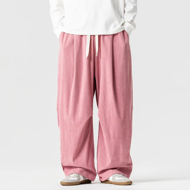 Herren Weit geschnittene Cordhose mit Bundfalten, Tunnelzug und lässiger Baggy‑Silhouette Nord Taschen