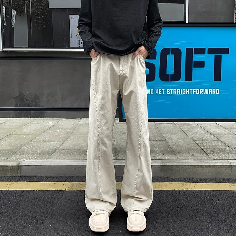 Herren Weit geschnittene Canvas-Hose mit extra weitem Bein und tiefem Schritt Nord Taschen