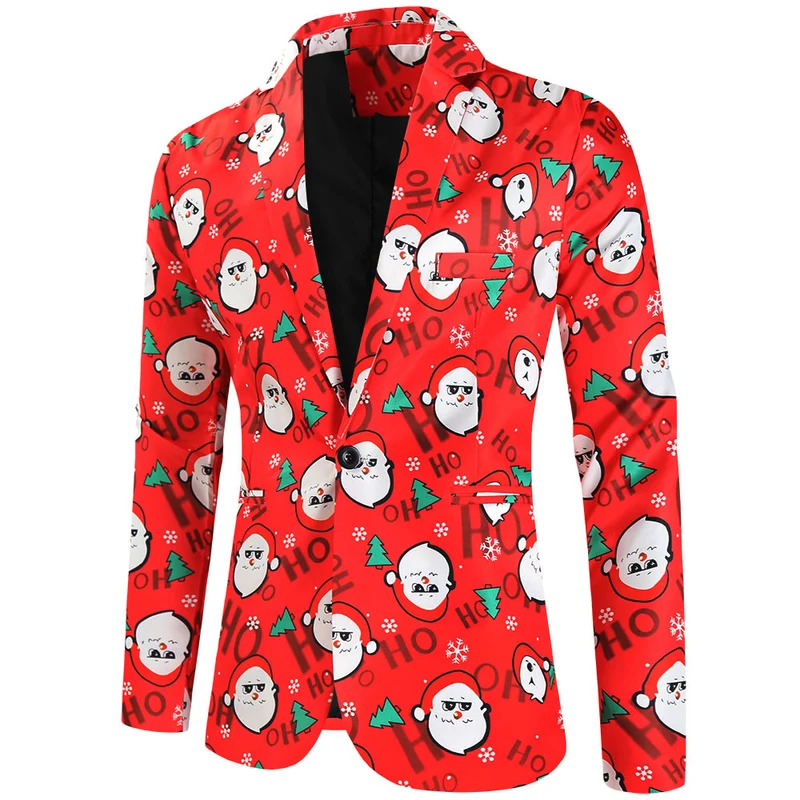 Herren Weihnachtsanzug-Set mit gemustertem Sakko, Weste und Hose Nord Taschen